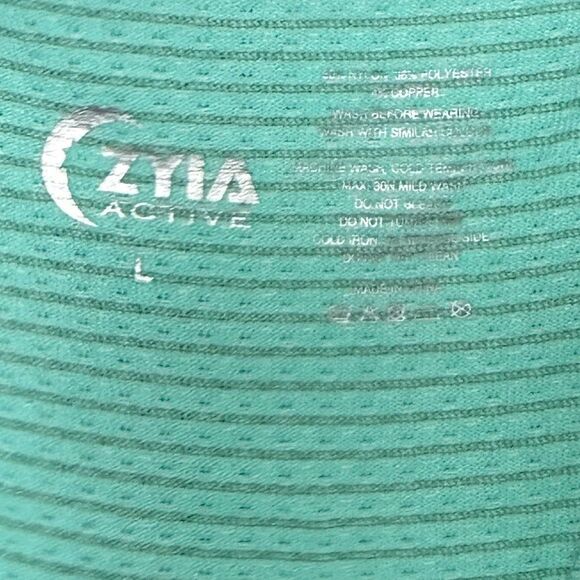 NWOT Zyia Active, Turquoise Copper Charged Tank Top, Size L, Small pull in back - Picture 3 of 8